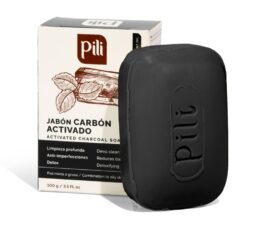 JABON EN BARRA DE CARBON ACTIVADO Y MENTA PILI 100G